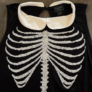 Hot Topic Midnight Hour Skeleton Ribcage Tank